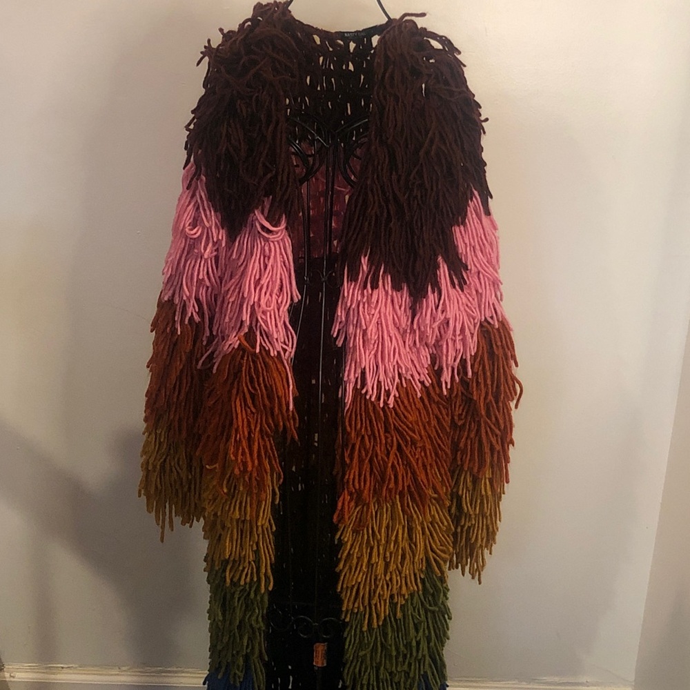 Nasty Gal Multicolor Fringe Cape